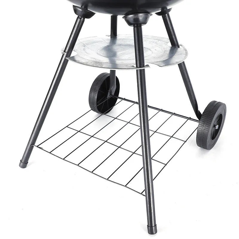 Portable iron barbecue oven with 14-inch apple stove design for outdoor cooking