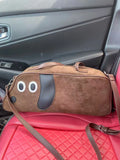 Virtue Pull Sausage Dog cute large capacity crossbody shoulder bag in toast brown cotton