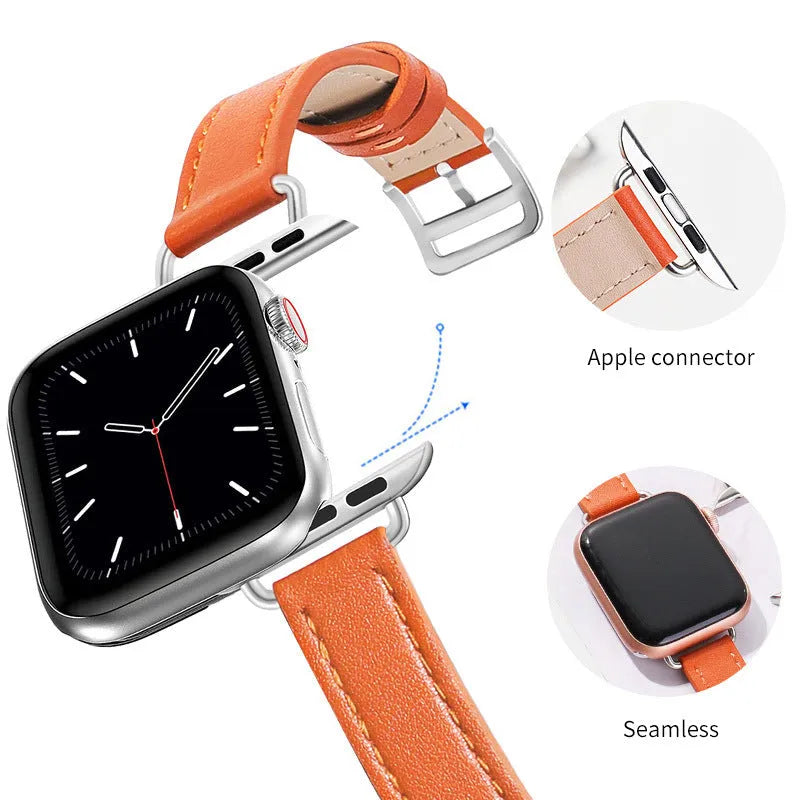 Microfiber leather single loop buckle strap for Apple Watch 38/40mm and 42/44mm