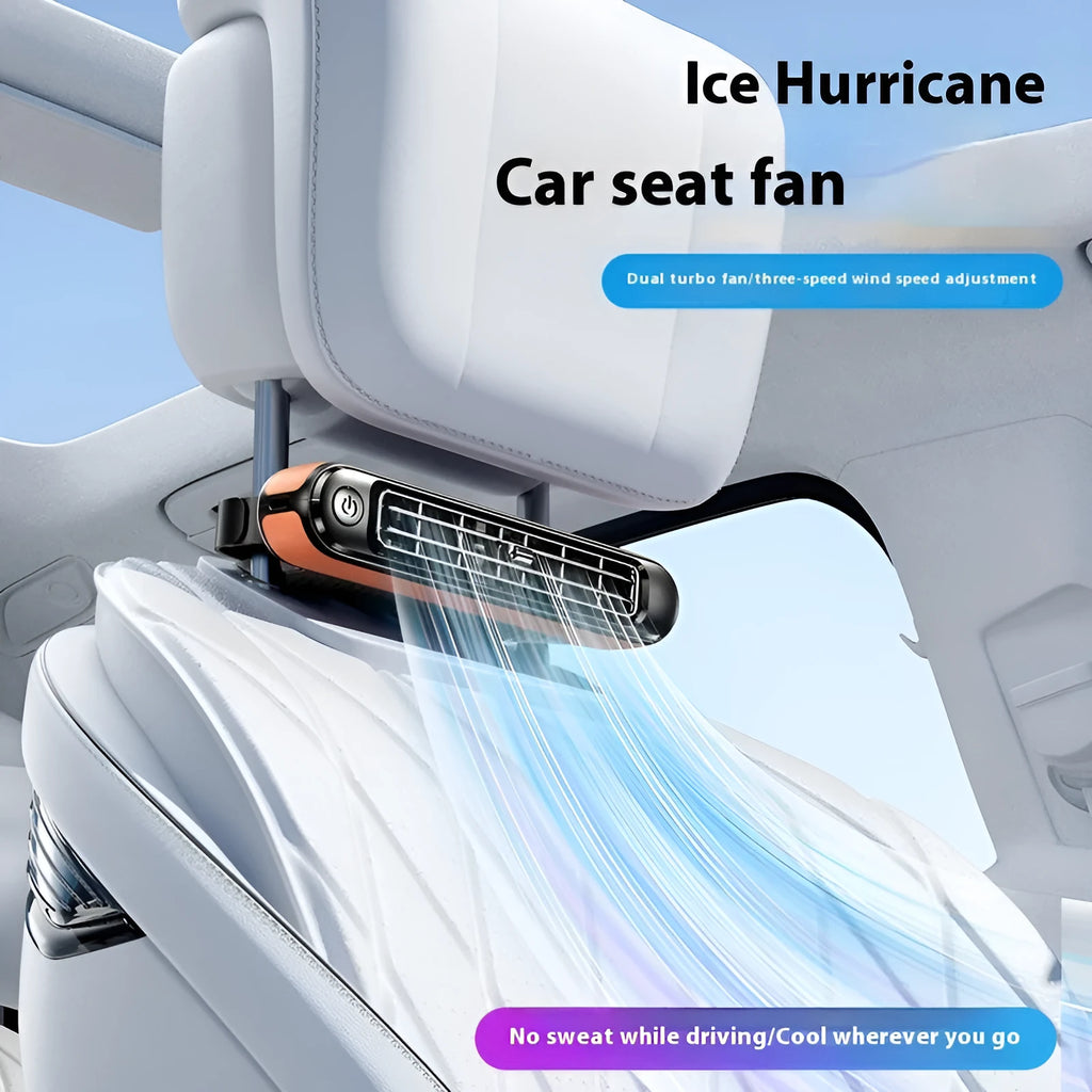 Car turbine fan rear seat USB small fan no-blade brushless motor three-speed black colour