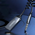 Bluetooth 5.0 audio transmitter USB interface in black with compact design