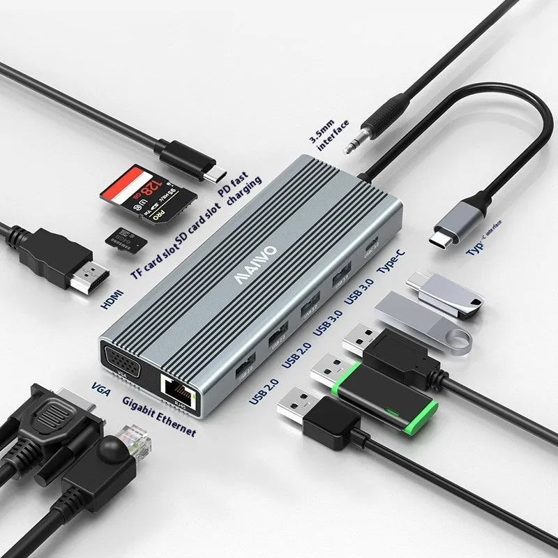 Steam Deck six-in-one docking station with aluminium shell, HDMI, Ethernet, and USB-C ports.