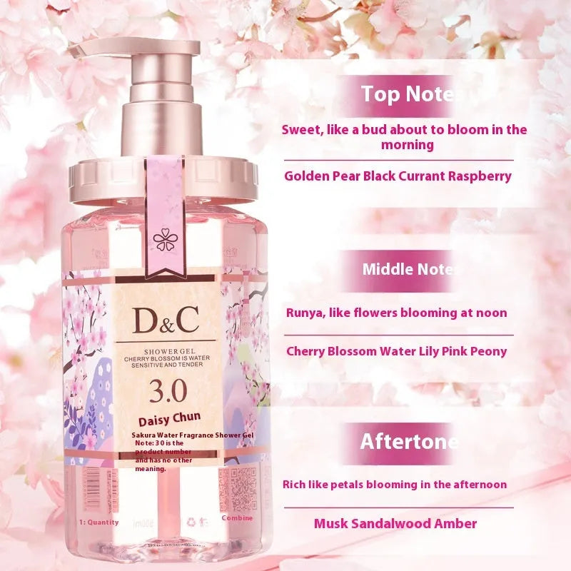 Sakura shampoo, conditioner and cherry blossom shower gel set, three 500ml bottles