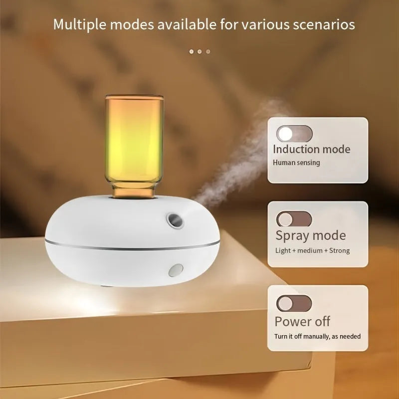 White automatic sensor fragrance machine with USB power, mini inverted design for home or bathroom use