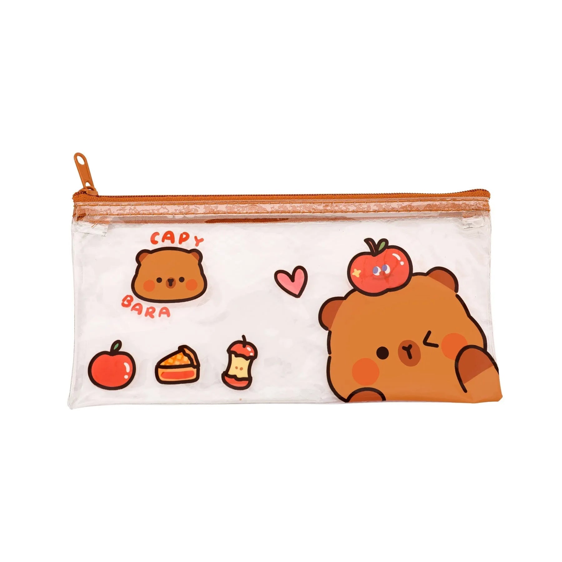 Transparent mesh PVC pencil case 20x10.3 cm clear student stationery pouch