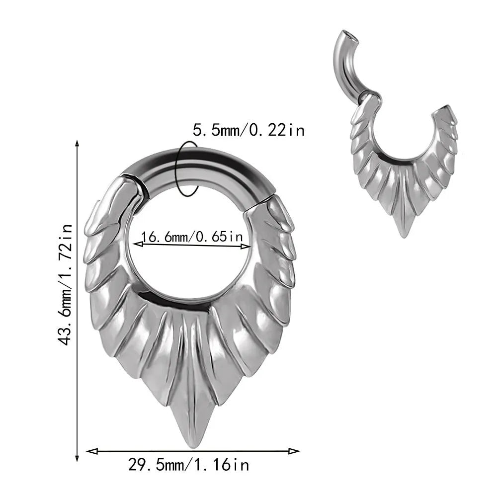 Stainless steel drop-shaped auricle ear extender with hanging egg design for cartilage piercing