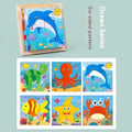 Children's cartoon animal wooden 3D puzzle model, Animal Style theme, on a table