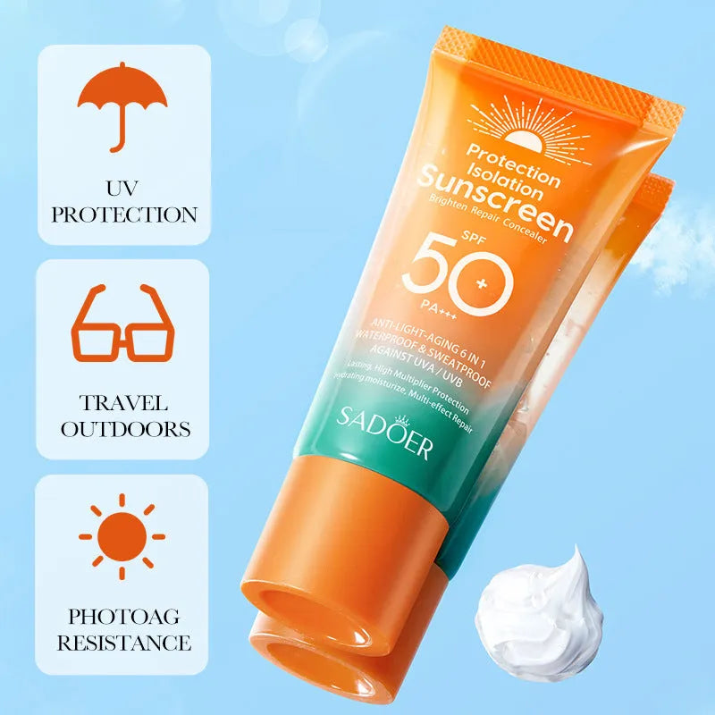 Double tube multi-effect repair isolation sunscreen and makeup primer 50g product