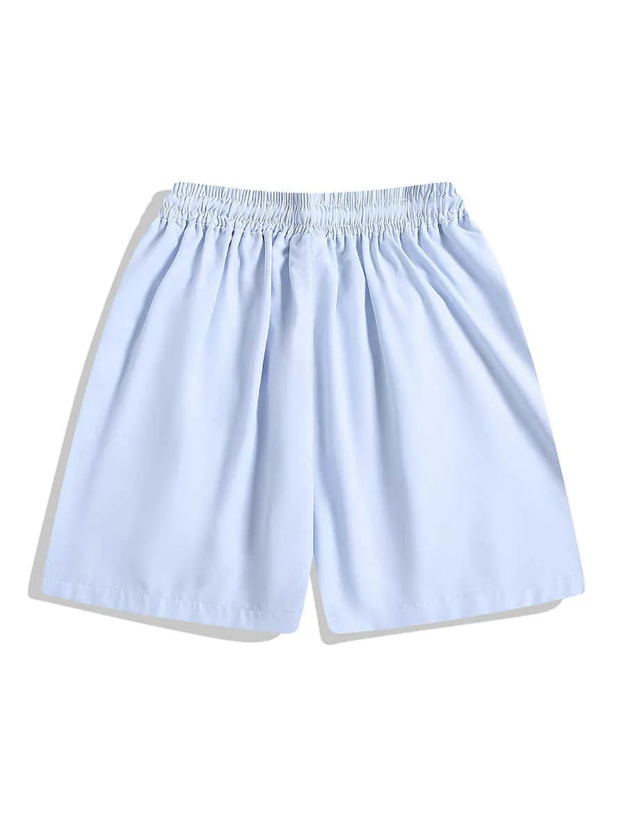 Men's black quick-drying training shorts with elastic waistband and above-knee length