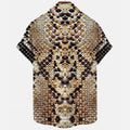 Men's slim fit floral print short sleeve shirt in polyester available sizes S to 5XL
