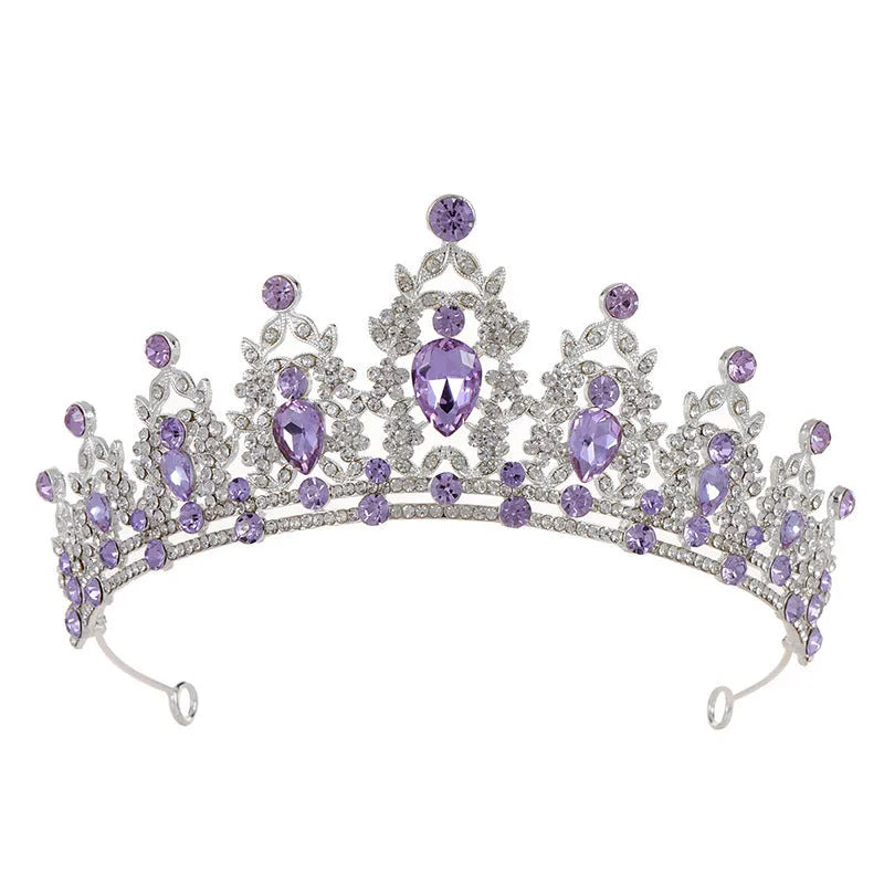Baroque bride headdress crown with alloy construction and diamond colour finish