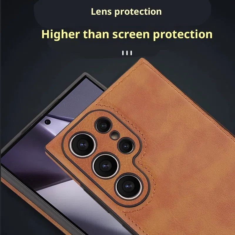 Anti-drop TPU phone case for Samsung Galaxy in black with embossed texture