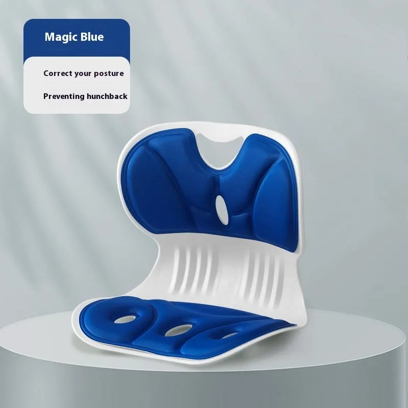 Memory foam seat cushion for lumbar support with fixing band in various colours