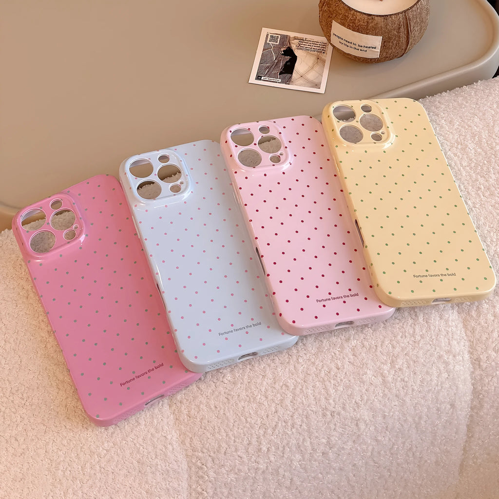 Soft TPU phone case with wavelet dot pattern for iPhone, available in pastel colours