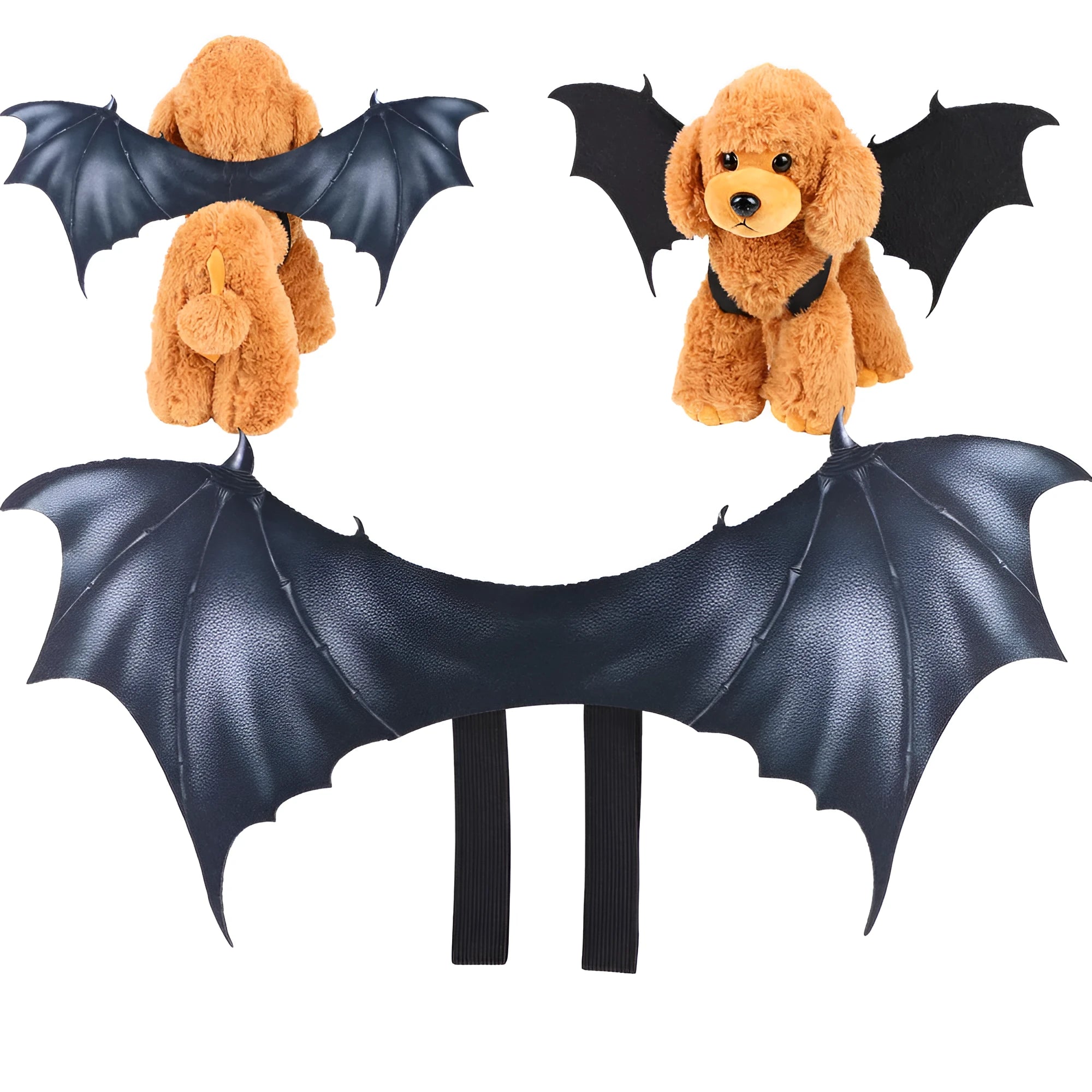 Black cloth bat wings Halloween costume for cats and dogs in three sizes