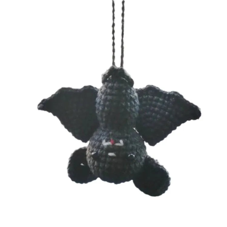 Plush hand-woven car hanging ornament with polyester cartoon character designs for Halloween and seasonal decoration
