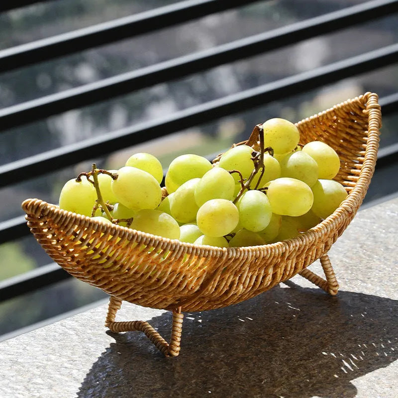 Plastic fruit plate decoration knitted basket dim sum rack in desktop melon seeds fruit dim sum rack colour