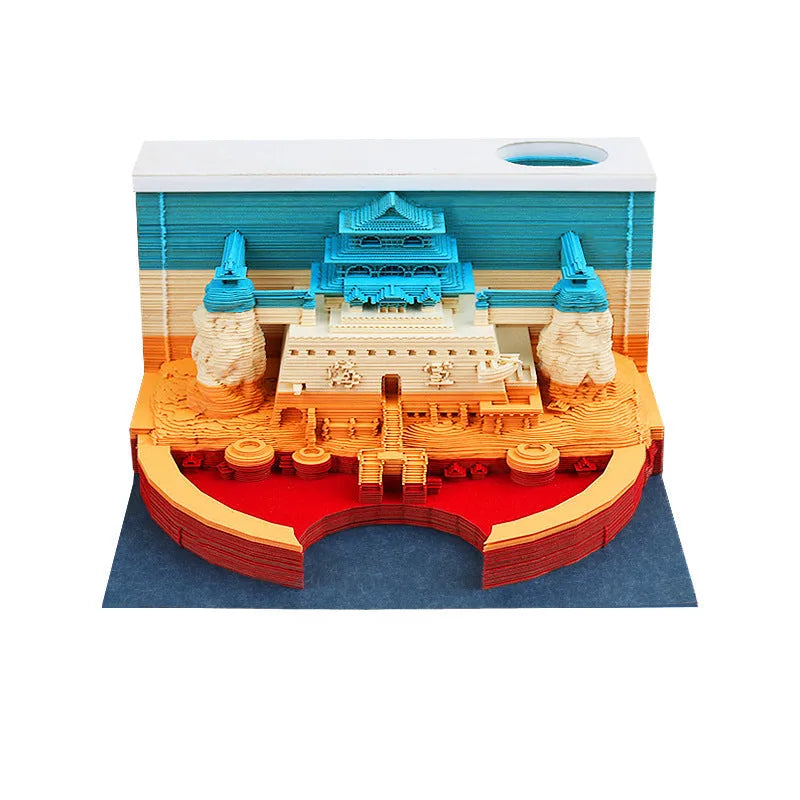 One Piece anime architecture sticky notes showing cartoon building designs on 80x45mm craft paper