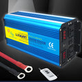 Blue 3000W pure sine wave car power inverter with digital display and UK plug socket