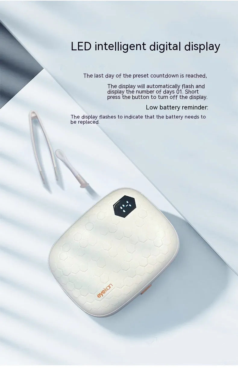 Automatic ultrasonic cleaning machine for invisible glasses in pearl white, blue, or pink colours