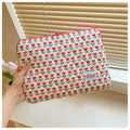 Floral print cloth laptop bag in green, pink or red with anti-seismic protection for 13-15.6 inch computers