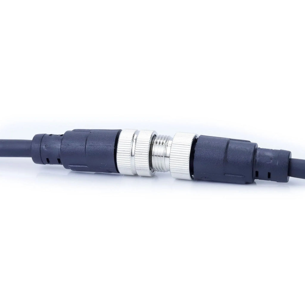 M12 8-core waterproof connecting wire with straight-head aviation connector and IP67 seal