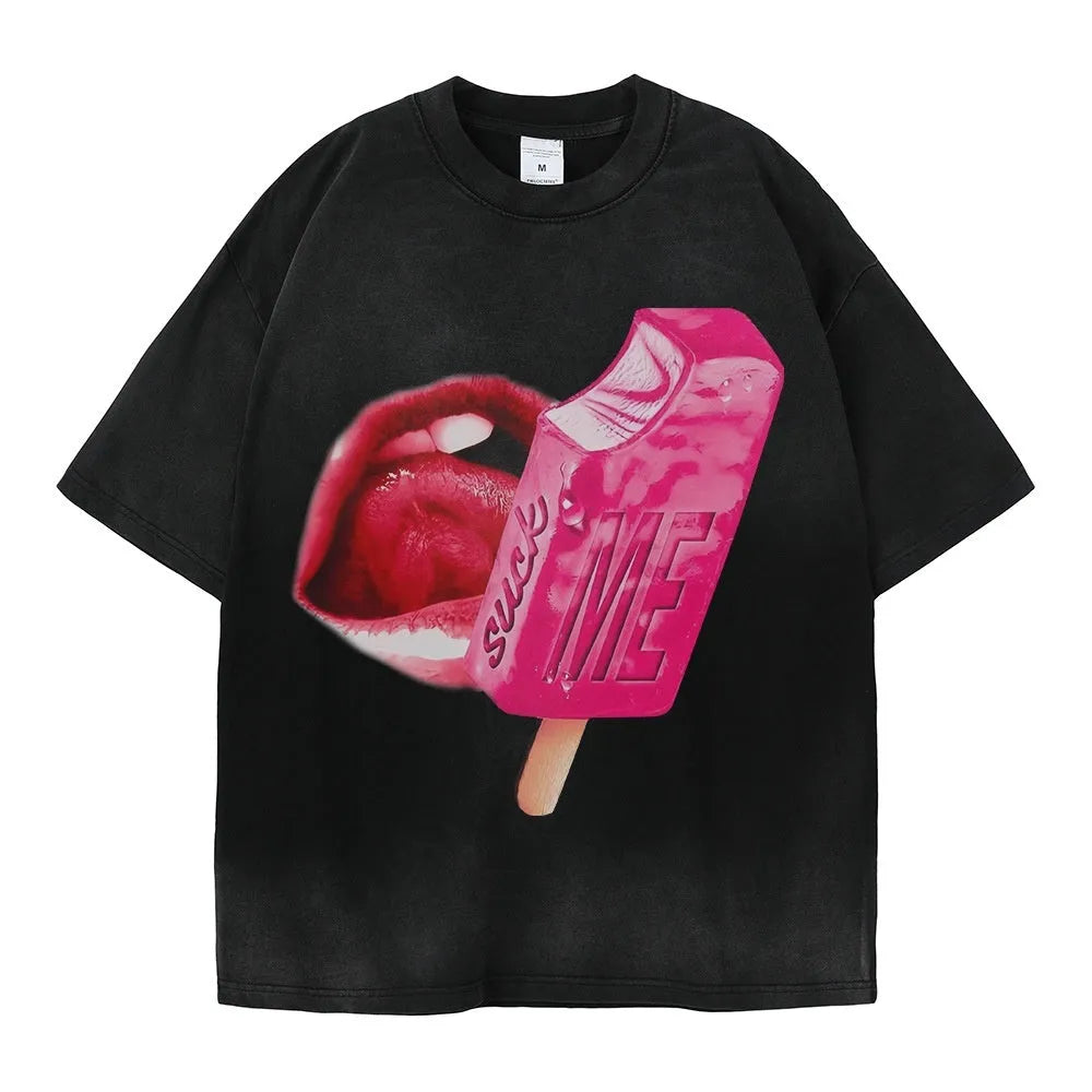 Heavy washed loose fit cotton t-shirt in street style available in multiple colours