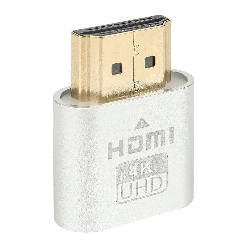 Graphics card HDMI virtual display dongle in metallic finish with 26.5mm length