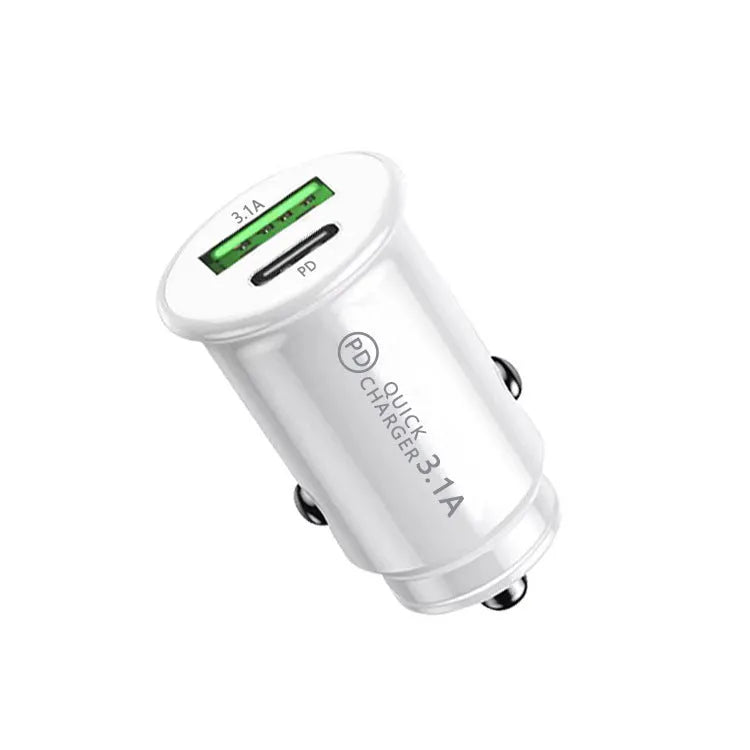 Black and white dual port car charger converter for vehicle 12V cigarette lighter socket