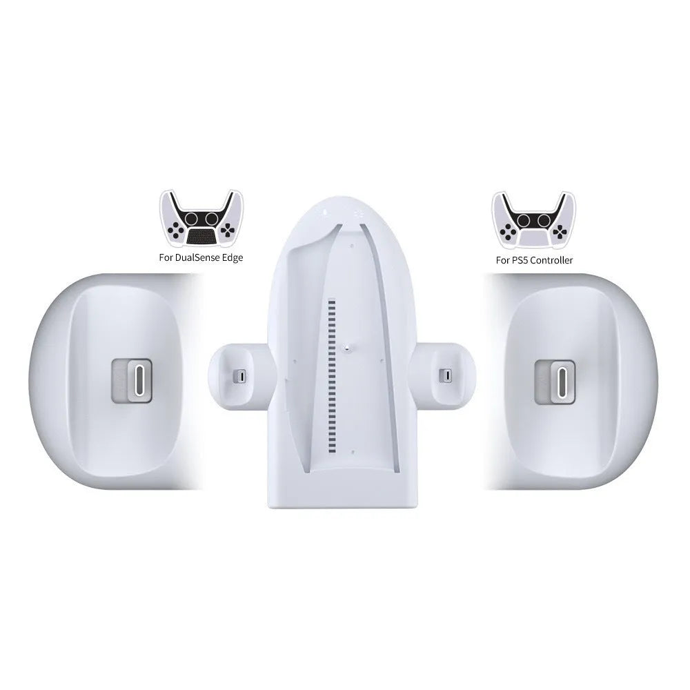 PS5 multi-function cooler pad with charging station and RGB lighting in white colour