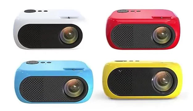 M24 micro mini portable projector showing compact design with gold and white colour options