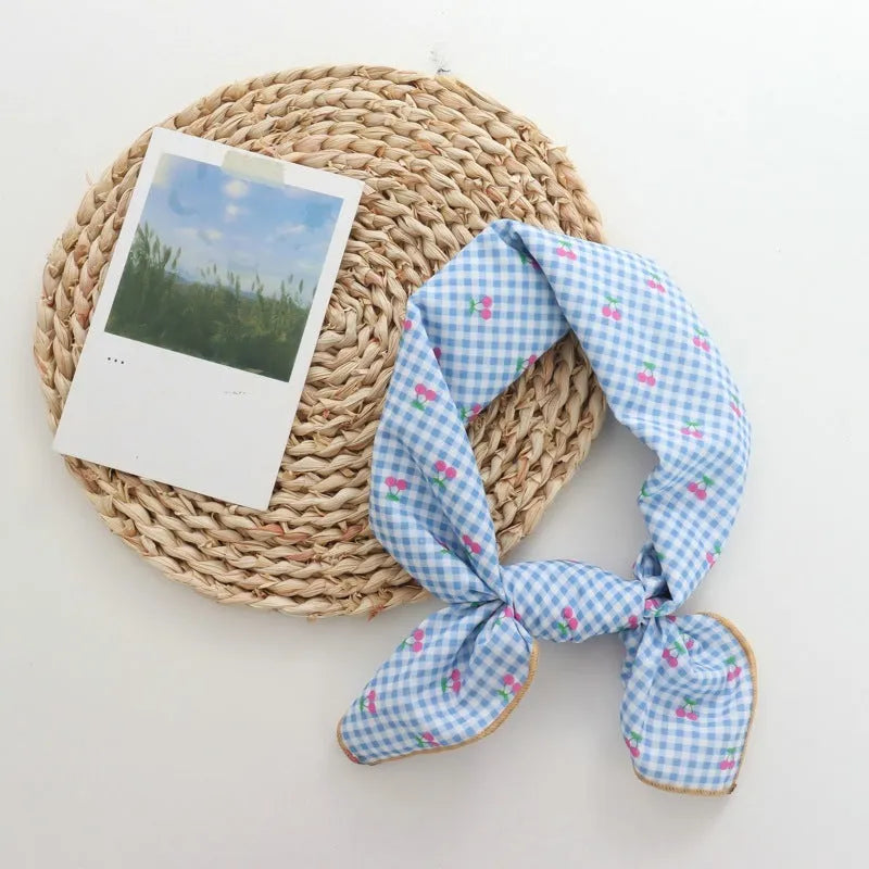 Women's pure cotton cashew print scarf hair band in brick red, 60x60cm square size