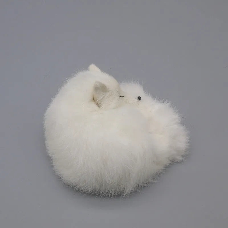 Small artificial fox fur decoration ornament in white, red, or yellow colours for car or home