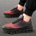 Men's lace-up thick-soled daddy sneakers in Black Grey with mesh upper and PU sole