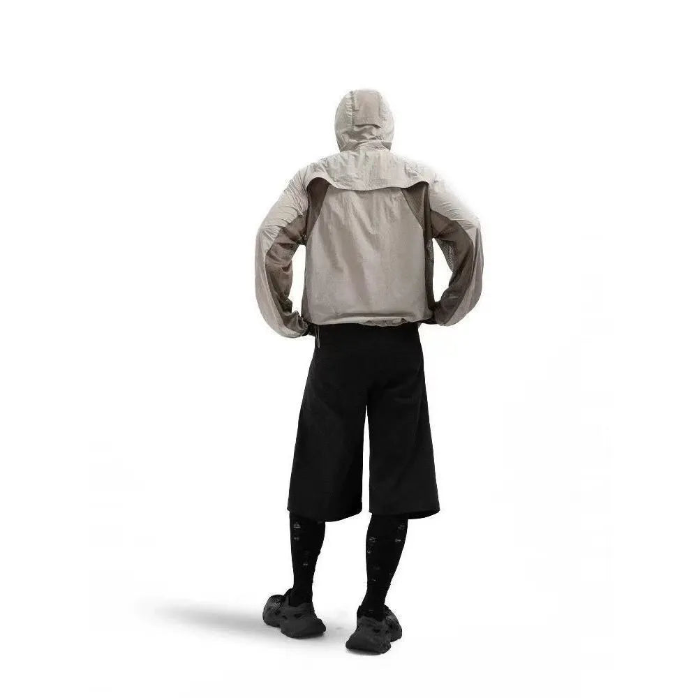 Mesh stitching thin UV protection sun protective clothing in nylon fabric showing desert brown colour option