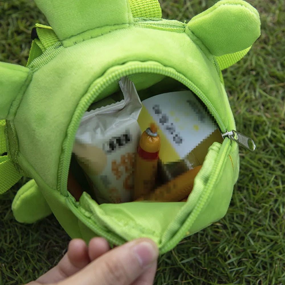 Cartoon turtle shape dog backpack harness vest in velvet with metal zipper