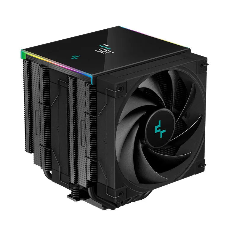 Deepcool AK Series twin tower CPU air cooler with digital temperature display in black or white