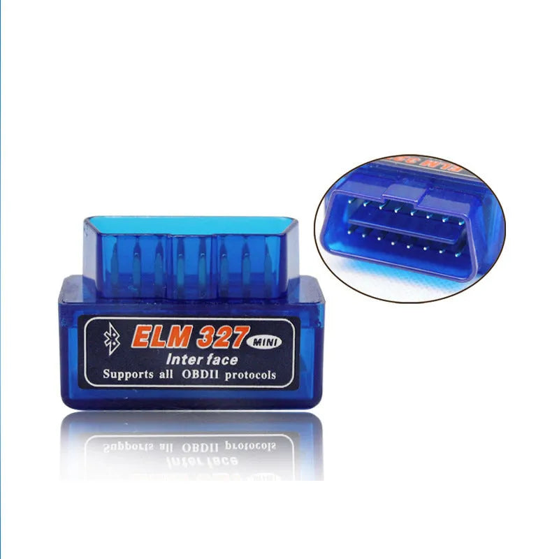 Compact ELM327 mini OBD2 Bluetooth scanner for car diagnostics and live engine data