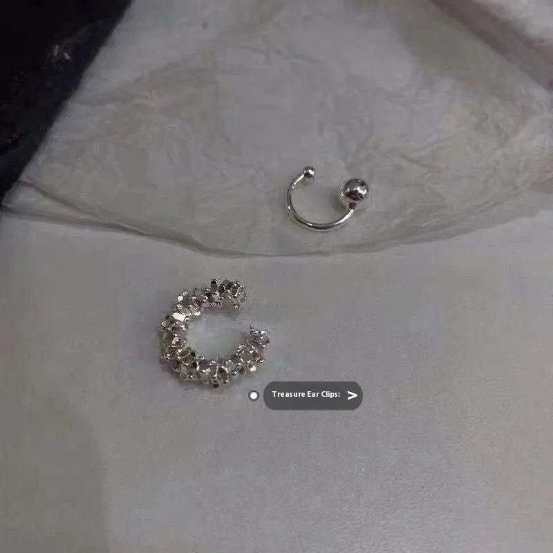 Geometric irregular frosty style ear clip earrings in colour B4710 with double clip fastening