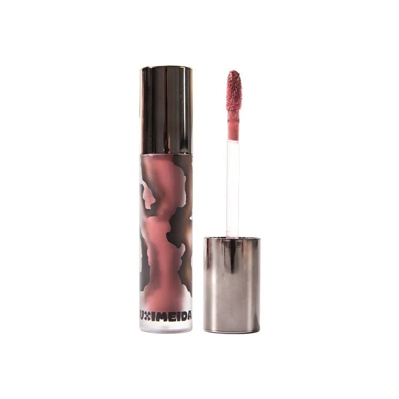 Matte lip mud lipstick bullet showing natural finish with no-cup-stain technology