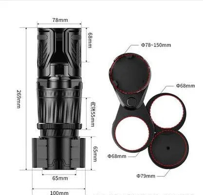Black retractable car cup holder made of ABS plastic with adjustable base.