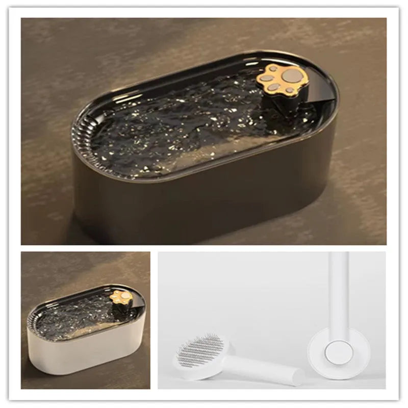 3 litre automatic pet water fountain in Berlin blue colour with LED light and filter system