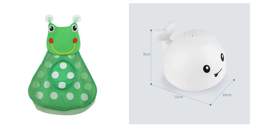 Automatic water induction whale bath toy spraying water with colourful LED lights