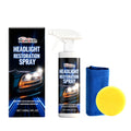 HOMONTH 120ml headlight restoration spray kit with PTFE formula, sponge and towel for car headlamp cleaning
