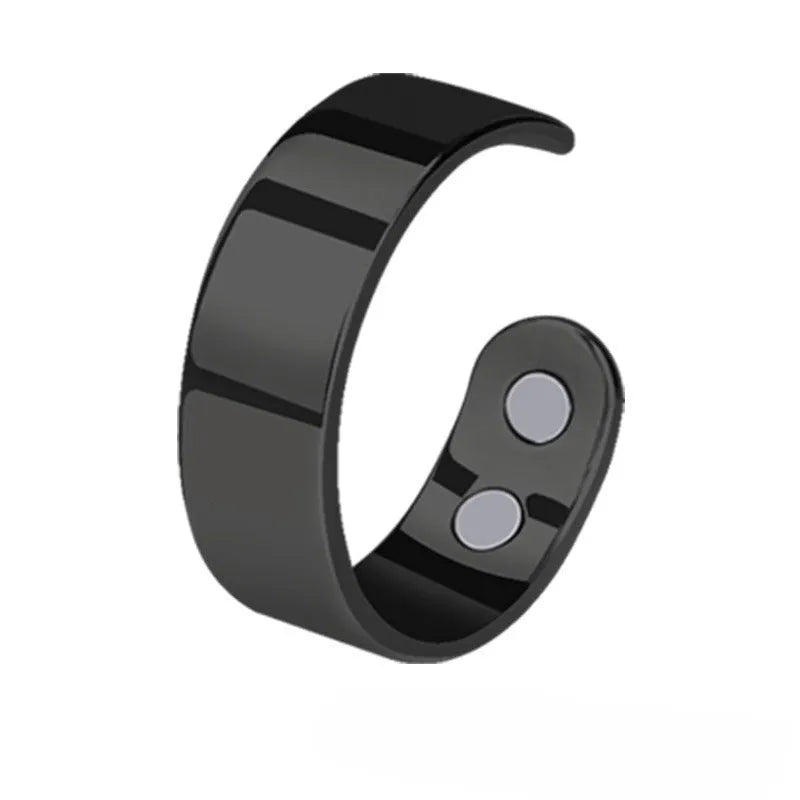 Stainless steel magnetic health ring with open mouth and 4 inner magnets in gold finish
