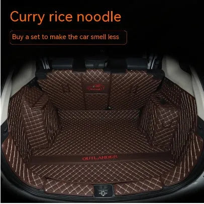 Custom TPE XPE boot mat for Mitsubishi Outlander, showing 3D edging and non-slip texture in a choice of colours.