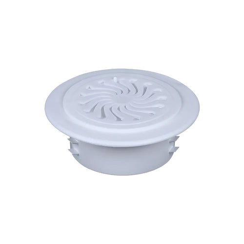 Plastic air-conditioning hole cover in white for sealing wall ports, size options for 37-165mm diameters