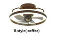 Modern ceiling fan lamp with integrated light, 500mm diameter with white acrylic shade and PC blades.