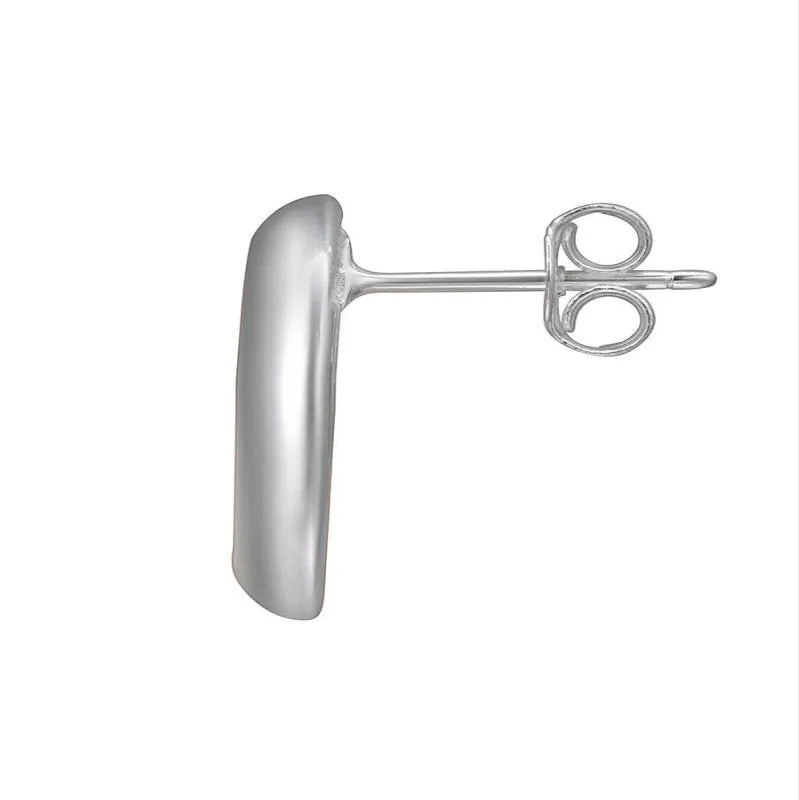 925 sterling silver O-ring earrings for men and women, 15mm diameter, shiny finish