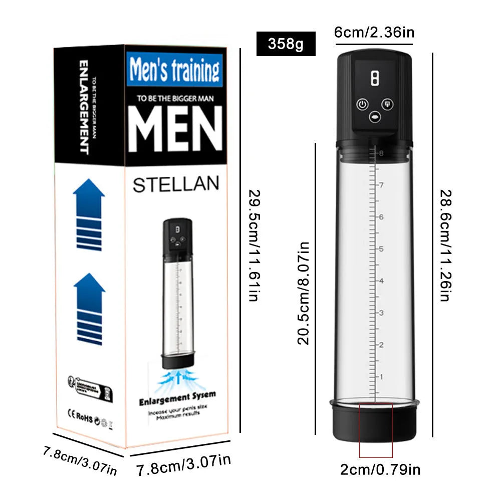 Diqiao coloured electric pump penis stretching device for men made from ABS and TPE materials